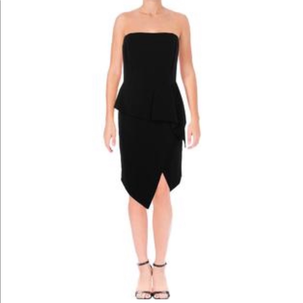 Black strapless party dress